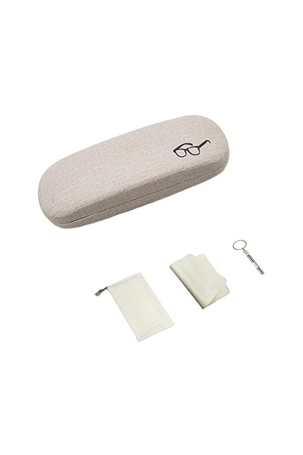 LRZCGB Étui de protection pour lunettes, étui de voyage portable pour homme, femme et enfant, beige, Medium