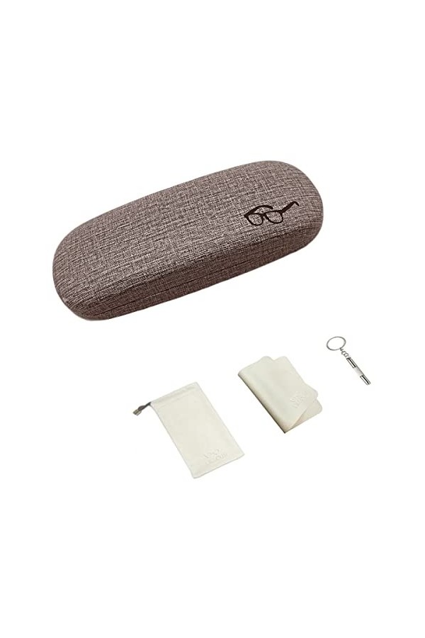 LRZCGB Étui de protection pour lunettes, étui de voyage portable pour homme, femme et enfant, beige, Medium