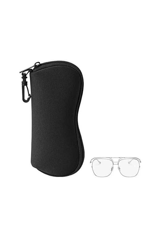 kwmobile Étui à lunettes en néoprène - Housse lunettes de soleil lunettes de vue en néoprène souple avec fermeture éclair et