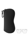 kwmobile Étui à lunettes en néoprène - Housse lunettes de soleil lunettes de vue en néoprène souple avec fermeture éclair et 