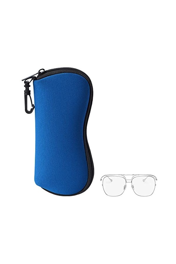 kwmobile Étui à lunettes en néoprène - Housse lunettes de soleil lunettes de vue en néoprène souple avec fermeture éclair et 