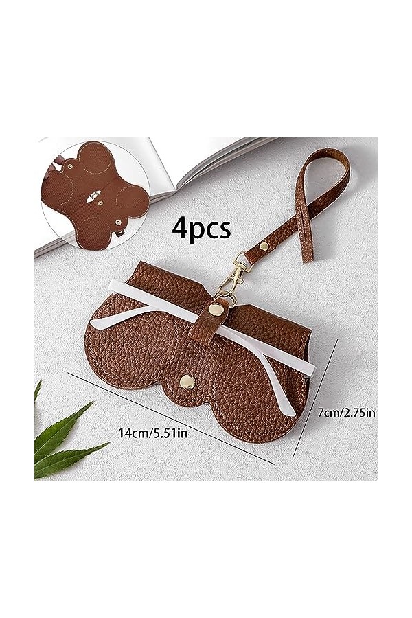MAX COOK 4Pcs Sac à Lunettes de Soleil en Cuir Souple pour Femme Étui à Lunettes Souple Pochette Portable Mince pour Lunettes