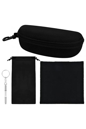 Vesaneae Boite à Lunettes, 16*7*4.5 cm Étui à Lunettes de Soleil, Organisateur Lunettes Portable, Étui Rigide Lunettes avec M