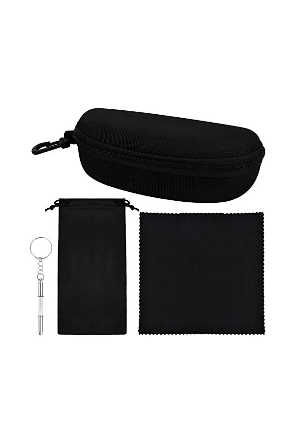 Vesaneae Boite à Lunettes, 16*7*4.5 cm Étui à Lunettes de Soleil, Organisateur Lunettes Portable, Étui Rigide Lunettes avec M