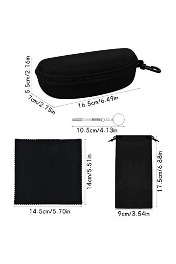 Vesaneae Boite à Lunettes, 16*7*4.5 cm Étui à Lunettes de Soleil, Organisateur Lunettes Portable, Étui Rigide Lunettes avec M