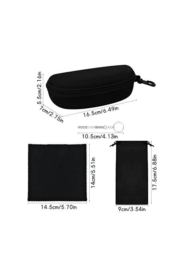 Vesaneae Boite à Lunettes, 16*7*4.5 cm Étui à Lunettes de Soleil, Organisateur Lunettes Portable, Étui Rigide Lunettes avec M