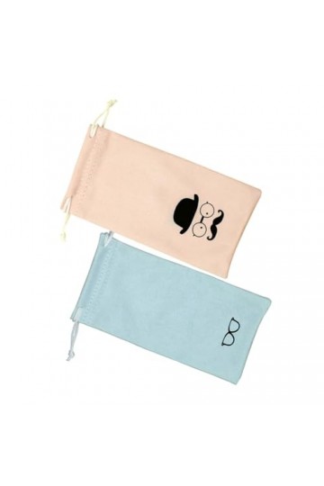 GOOHOCHY 2 Pièces Sac à Lunettes Pochette En Microfibre De Lunettes De Soleil Étuis à Lunettes Souples Sac De Voyage à Cordon