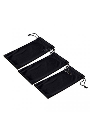 Emblem Eyewear - Etui de protection en microfibre noir Etui de nettoyage souple Lunettes de soleil Lunettes de vue Lunettes 