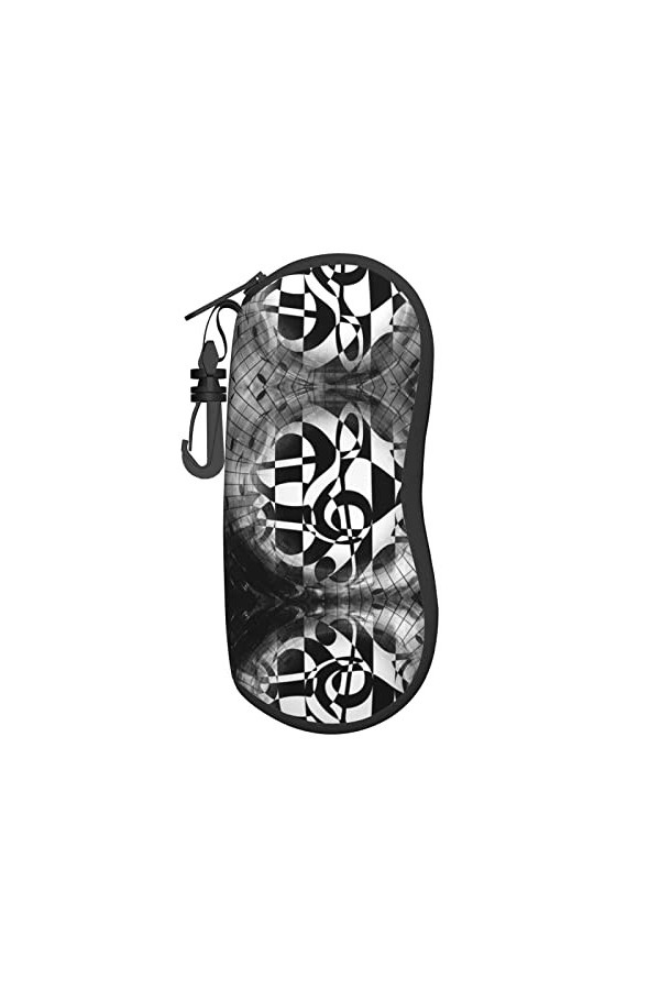 SCAUA Étui souple en néoprène ultra léger avec mousqueton pour lunettes de soleil Motif clé de musique, Écailles de sirène., 