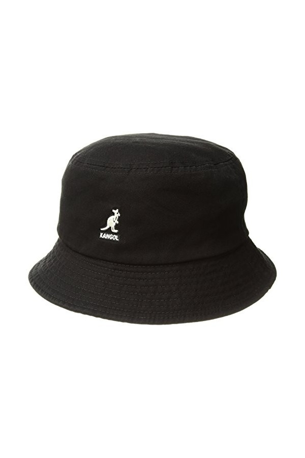 Kangol Washed Bucket Bob, Noir Noir , X-Large Mixte