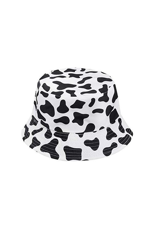 LUOEM Chapeau bob noir et blanc pour femme - Chapeau de protection solaire respirant pour lextérieur, noir/blanc