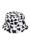 LUOEM Chapeau bob noir et blanc pour femme - Chapeau de protection solaire respirant pour lextérieur, noir/blanc