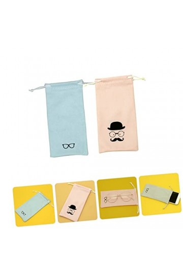 COOLHIYA 2 Pièces Sac à Lunettes Étui à Pochette Pour Étui Souple Pour Lunettes De Soleil Sac à Cordon De Jeu Anti-rayures Au