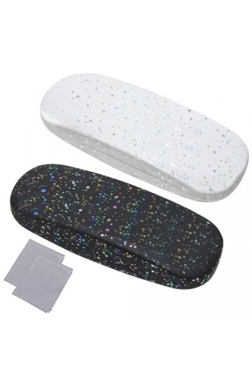 aurorayer Lot de 2 étuis à lunettes rigides pour femme - Avec chiffon de nettoyage - Ne convient pas aux lunettes de soleil, 