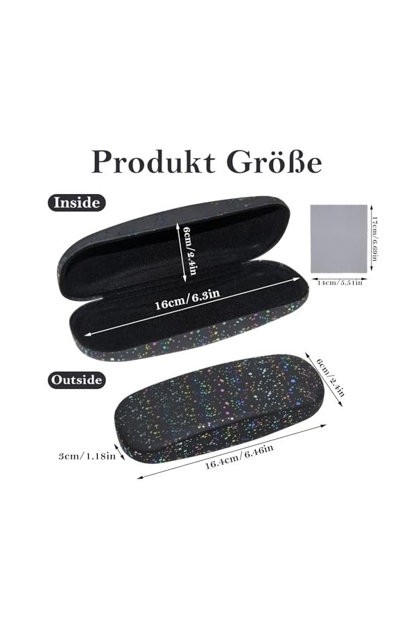 aurorayer Lot de 2 étuis à lunettes rigides pour femme - Avec chiffon de nettoyage - Ne convient pas aux lunettes de soleil, 