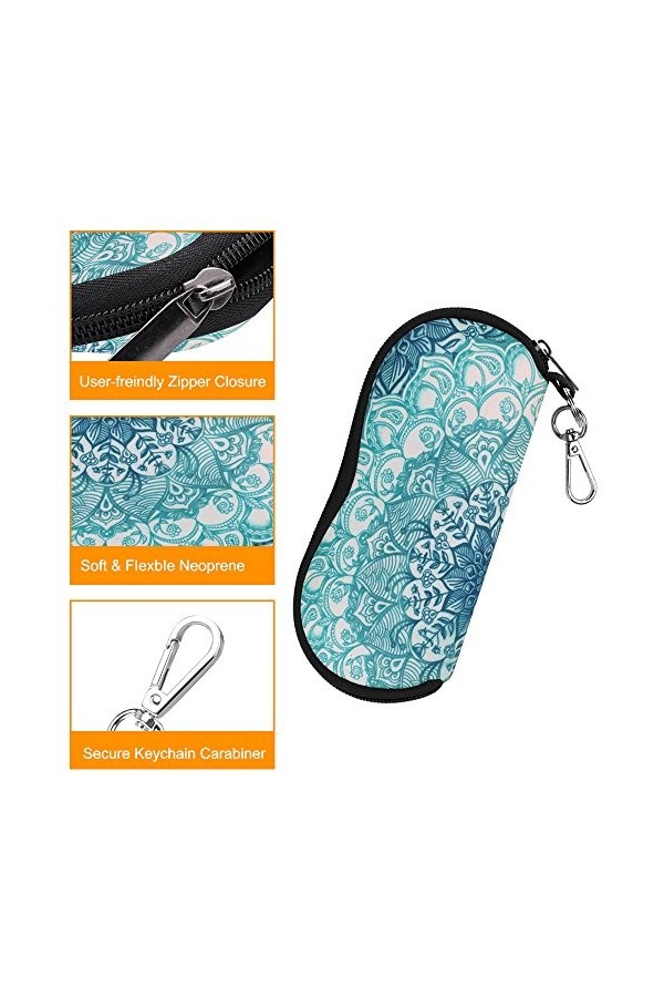 FINTIE Etui Lunettes de Soleil, Ultra Léger et Portable en Néoprène à Fermeture Éclair Lunettes en Forme de Stockage Coque av