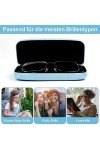 aurorayer Lot de 3 étuis à lunettes rigides portables pour femme avec chiffon de nettoyage pour ranger les lunettes, Rose, bl