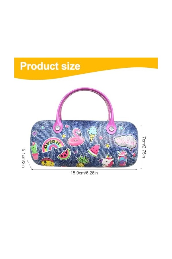 KSIUW Etui à Lunettes Rigide - 1pcs étui à lunettes étui rigide pour enfants filles garçons, étui à lunettes de soleil coque 