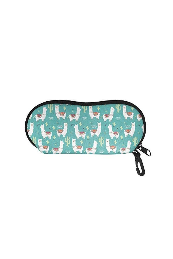 UOIMAG Étui à lunettes portable souple avec fermeture éclair pour femmes, hommes, garçons et filles, Girafe de plage, taille 