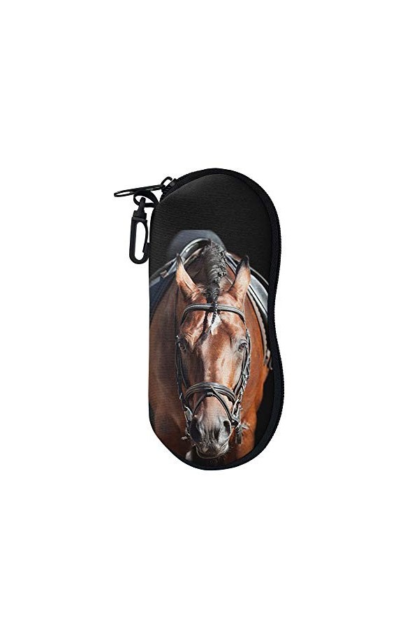 UOIMAG Étui à lunettes portable souple avec fermeture éclair pour femmes, hommes, garçons et filles, Girafe de plage, taille 