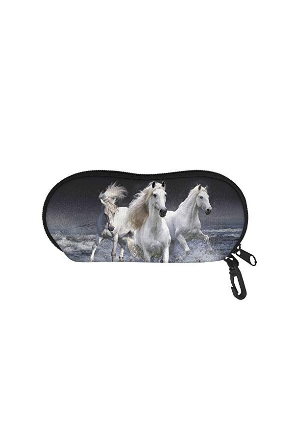 UOIMAG Étui à lunettes portable souple avec fermeture éclair pour femmes, hommes, garçons et filles, Girafe de plage, taille 