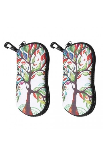 EUPSIIU 2 Pièces étui à Lunettes de Soleil Souple, Pochette à Lunettes en Néoprène avec Fermeture éclair, Sac à Lunettes Port