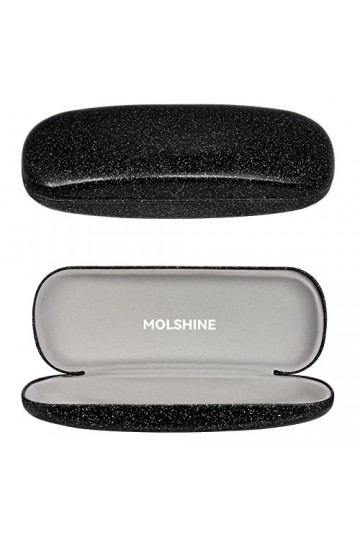 molshine Étui à lunettes Bling Hard Shell, étui à lunettes brillant et étincelant portable pour hommes femmes fille voyage ét
