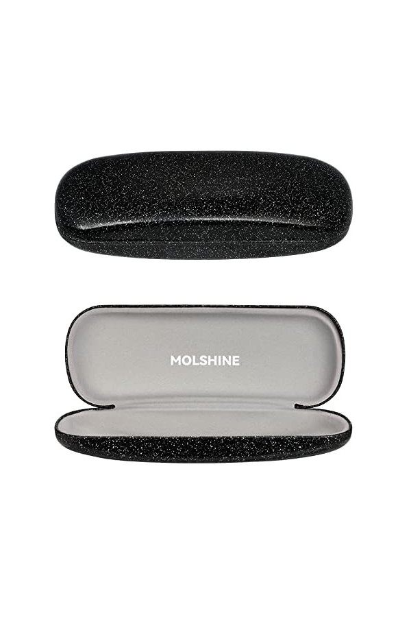 molshine Étui à lunettes Bling Hard Shell, étui à lunettes brillant et étincelant portable pour hommes femmes fille voyage ét