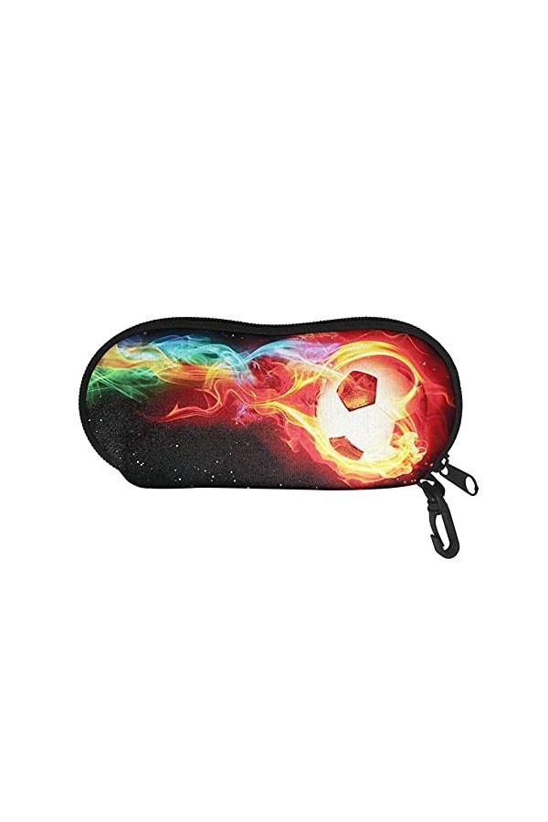 Belidome Étui à lunettes souple pour femmes et enfants - Durable et portable, Flame Football, taille unique