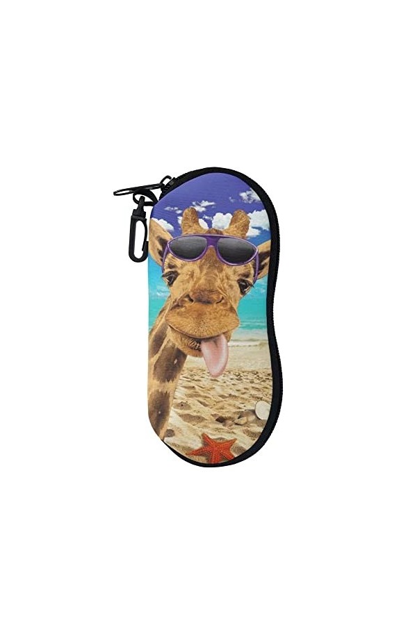 Jndtueit Étui à lunettes pour femmes et filles, étui à lunettes de soleil pratique à transporter, Motif girafe, taille unique