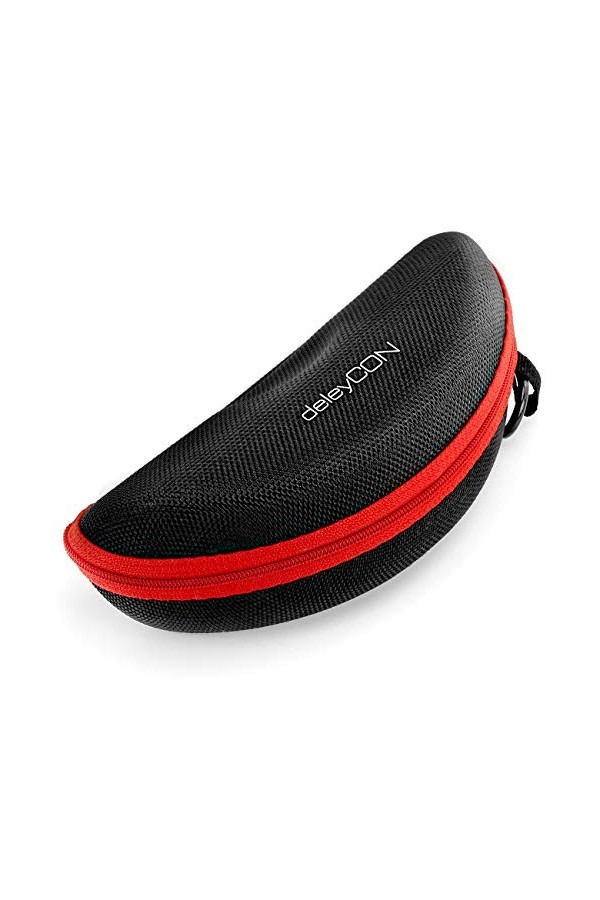 deleyCON Étui à Lunettes Étui Rigide Étui à Coque Étui pour Lunettes de Sport de Vélo de Lecture de Soleil Chiffon de Nettoya