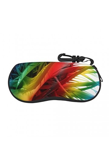 SATUSA Étui à lunettes à fermeture éclair avec imprimé coloré, pochette souple pour lunettes de soleil, étui à lunettes de vo