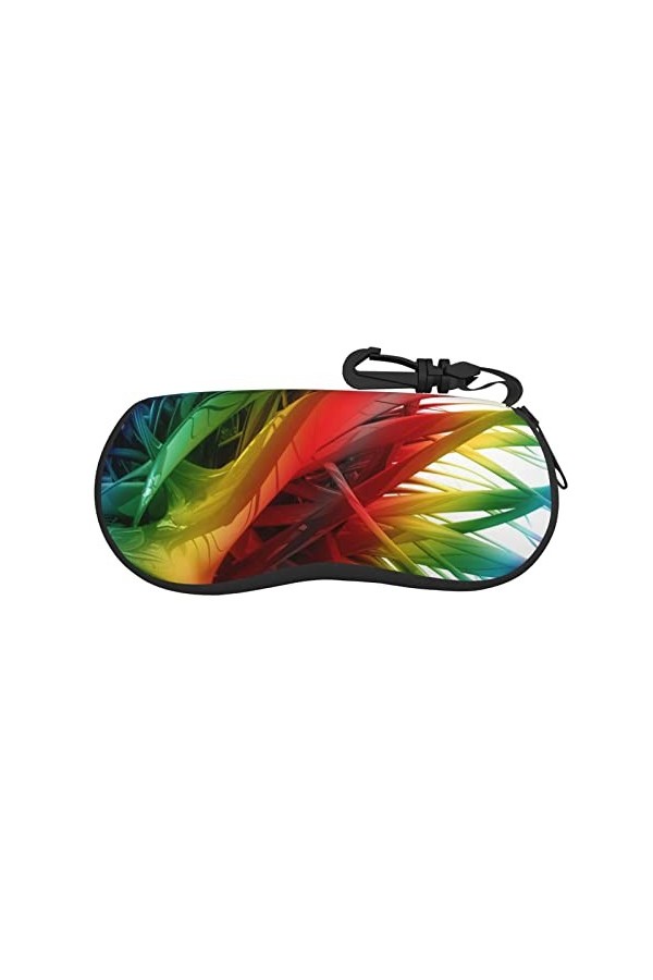 SATUSA Étui à lunettes à fermeture éclair avec imprimé coloré, pochette souple pour lunettes de soleil, étui à lunettes de vo