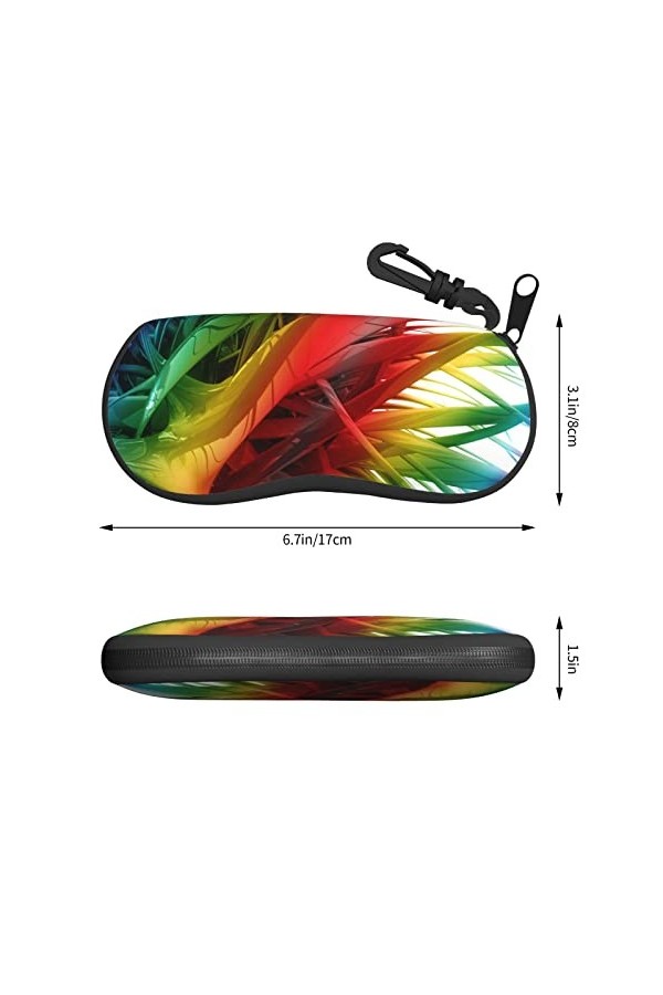SATUSA Étui à lunettes à fermeture éclair avec imprimé coloré, pochette souple pour lunettes de soleil, étui à lunettes de vo