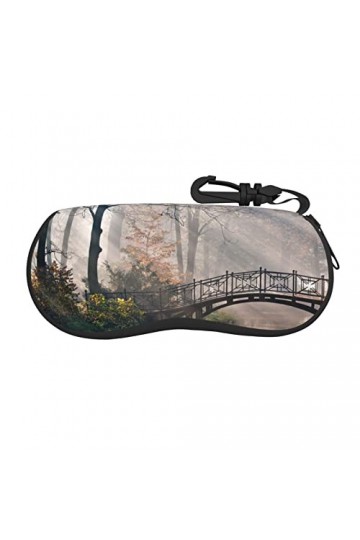 SATUSA Étui à lunettes à fermeture éclair avec imprimé paysage, pochette souple pour lunettes de soleil, étui à lunettes de v