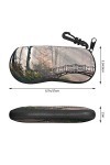 SATUSA Étui à lunettes à fermeture éclair avec imprimé paysage, pochette souple pour lunettes de soleil, étui à lunettes de v