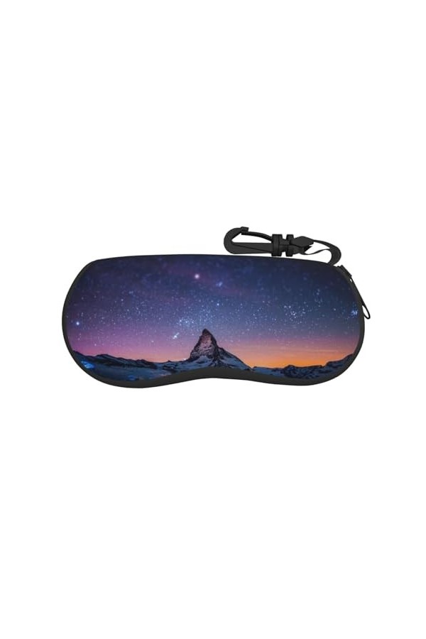 SATUSA Étui à lunettes à fermeture éclair avec motif plateau de nuit, pochette souple pour lunettes de soleil, étui à lunette
