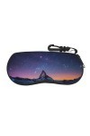 SATUSA Étui à lunettes à fermeture éclair avec motif plateau de nuit, pochette souple pour lunettes de soleil, étui à lunette