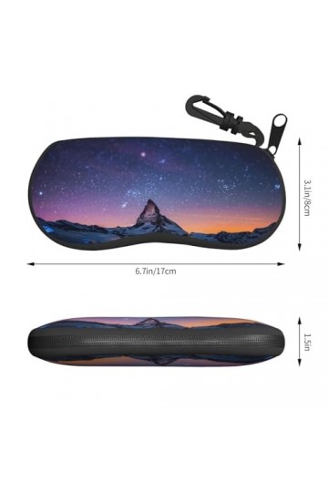 SATUSA Étui à lunettes à fermeture éclair avec motif plateau de nuit, pochette souple pour lunettes de soleil, étui à lunette