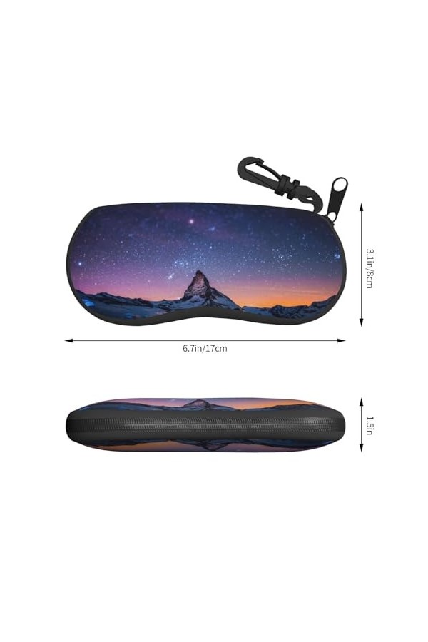 SATUSA Étui à lunettes à fermeture éclair avec motif plateau de nuit, pochette souple pour lunettes de soleil, étui à lunette