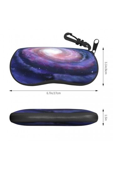 SATUSA Étui à lunettes avec fermeture éclair, pochette souple pour lunettes de soleil, étui de voyage portable avec clip pour