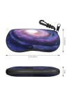 SATUSA Étui à lunettes avec fermeture éclair, pochette souple pour lunettes de soleil, étui de voyage portable avec clip pour