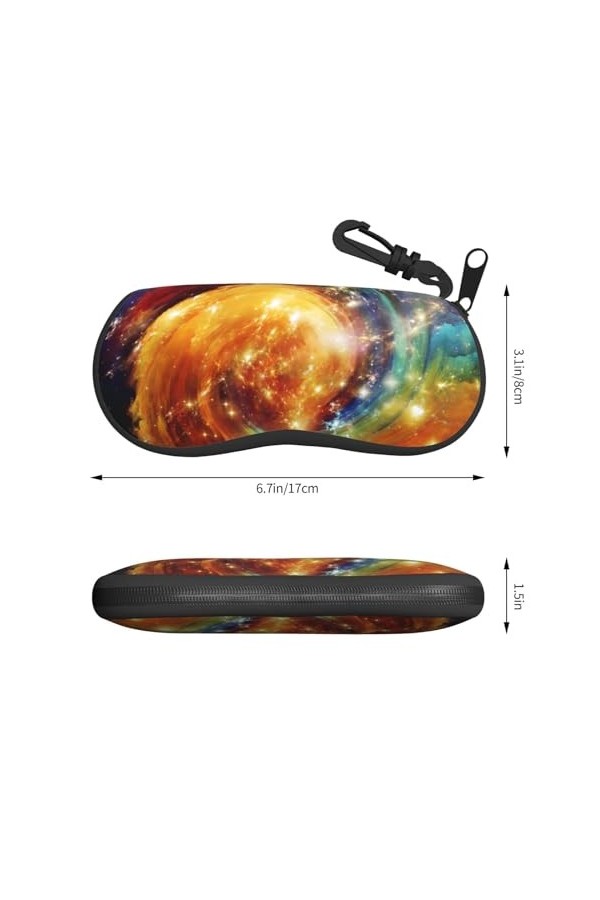 SATUSA Magnifique étui à lunettes à fermeture éclair, pochette souple pour lunettes de soleil, étui de voyage portable avec c