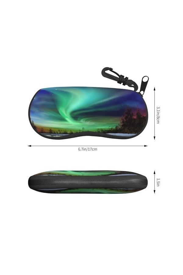 SATUSA Magnifique étui à lunettes avec fermeture éclair, pochette souple pour lunettes de soleil, étui de voyage portable ave