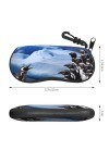 SATUSA Étui à lunettes à fermeture éclair imprimé pingouin, pochette souple pour lunettes de soleil, étui de voyage portable 