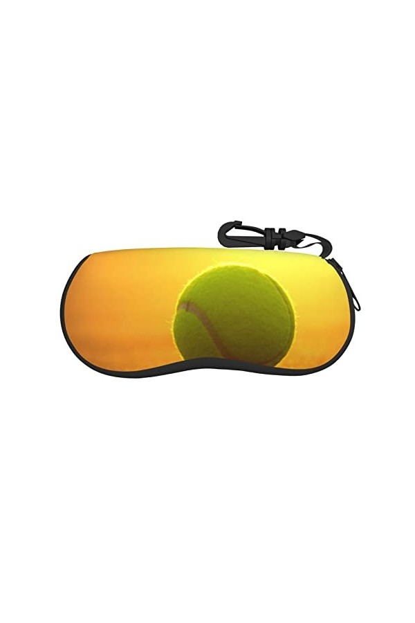 SATUSA Étui à lunettes à fermeture éclair avec imprimé balle de tennis, pochette souple pour lunettes de soleil, étui de voya