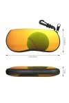 SATUSA Étui à lunettes à fermeture éclair avec imprimé balle de tennis, pochette souple pour lunettes de soleil, étui de voya