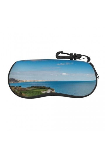 SATUSA Étui à lunettes avec fermeture éclair, pochette souple pour lunettes de soleil, étui de voyage portable avec clip pour