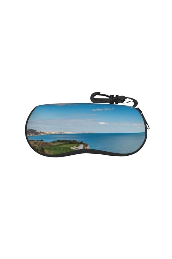 SATUSA Étui à lunettes avec fermeture éclair, pochette souple pour lunettes de soleil, étui de voyage portable avec clip pour