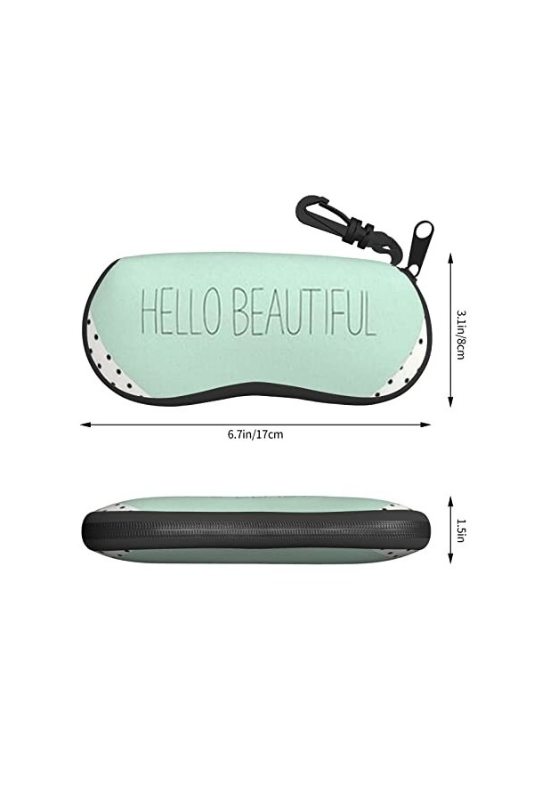SATUSA Magnifique étui à lunettes à fermeture éclair avec motif cœur, pochette souple pour lunettes de soleil, étui de voyage